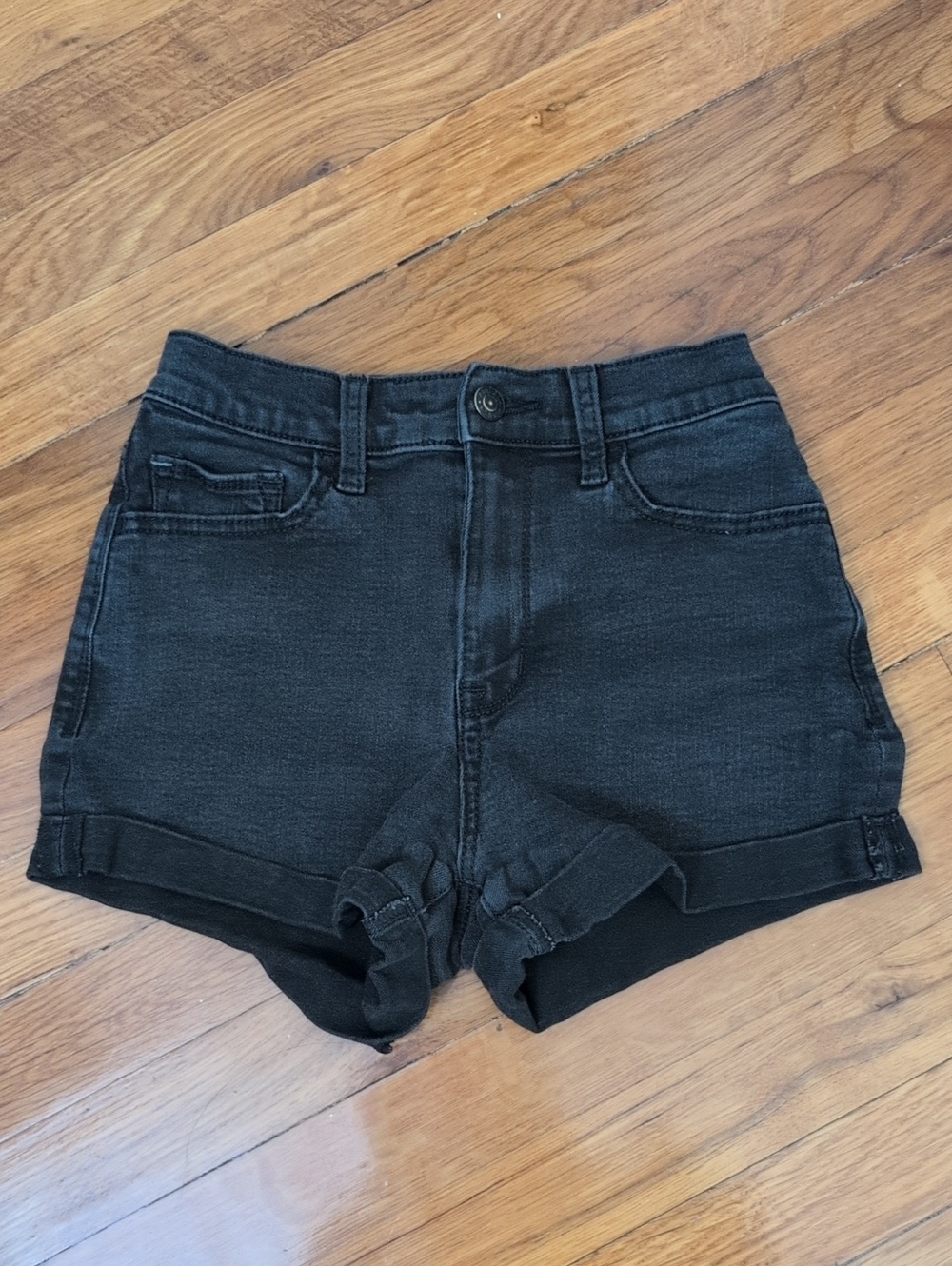 Arizona Jean Company Black Jean Shorts Size 0 Zipper Fly